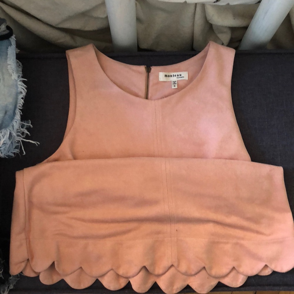 Faux suede top